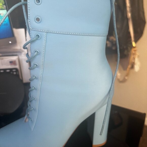 Azalea Wang Blue Revolver Ankle Boots - Picture 3 of 5
